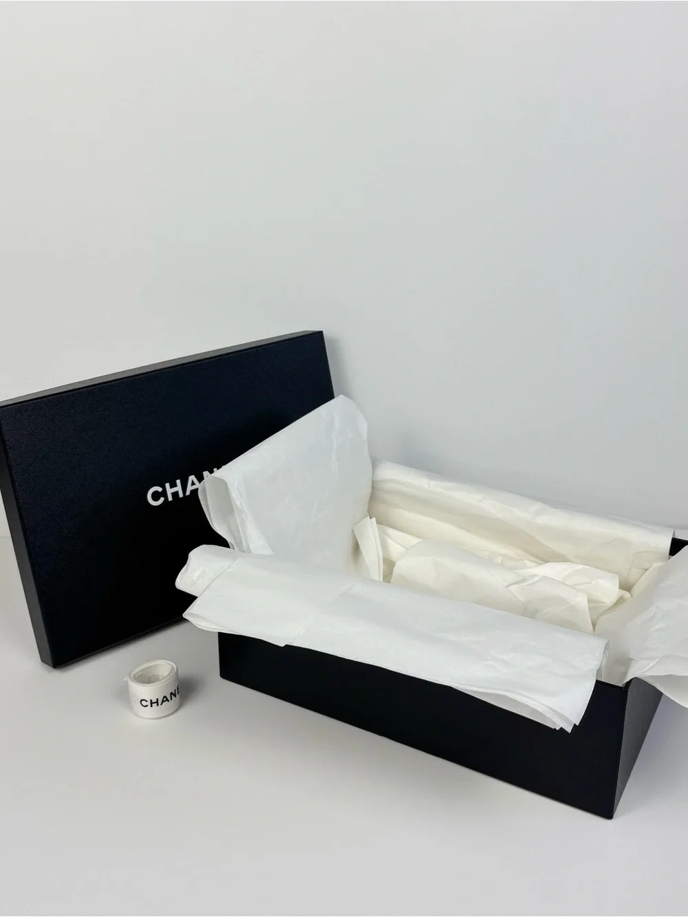 CHANEL Empty Gift Shoes Box Storage Cardboard Black 8